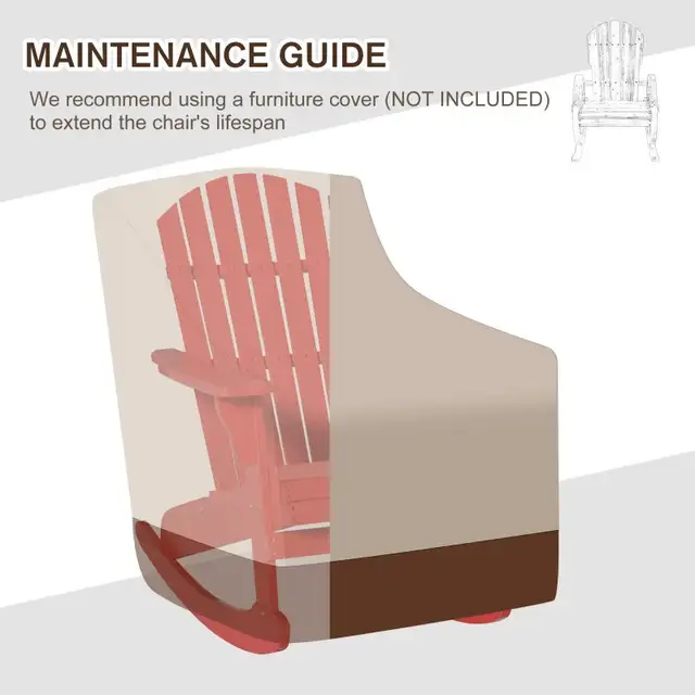 Outsunny Wooden Adirondack Rocking Muskoka Chair with Slatted Wo in Chairs & Recliners in Markham / York Region - Image 8