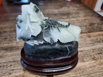 Hand carved jade scorpion carving, View more