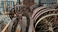 antique steel wheels