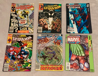 6 Spider Man Comics from 80s and up....Nice Lot of Marvel!!