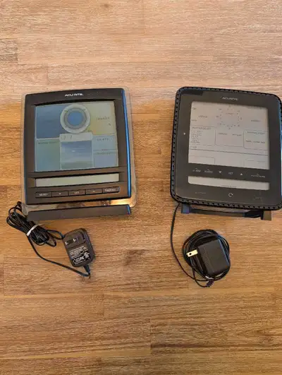 Two Acurite weather station displays, View more
