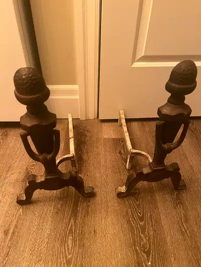 Antique fireplace andirons $100 located in picton