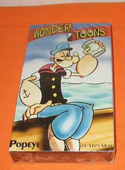 VHS Tape - POPEY and Many More - 1 Tape Movie - (SEALED NEW) Wonder Toons 1990s - #WT 007 - Color -...