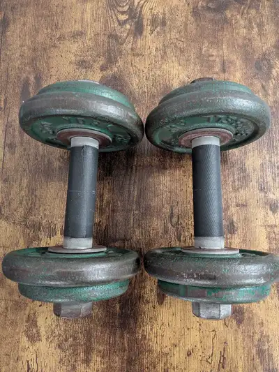 Vintage York Barbell dumbbell set, View more