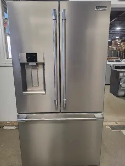 Check out this 36-inch Frigidaire Professional refrigerator, featuring a sleek stainless steel finis...