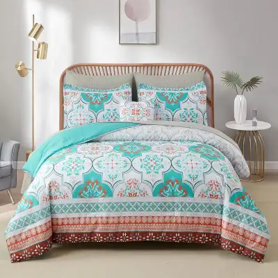 New 3 Piece Boho Damask Reversible Comforter Set • King Size, View more