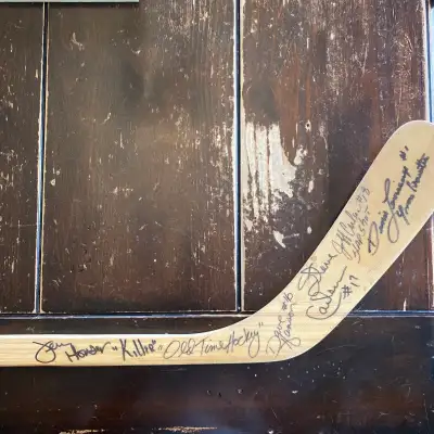 SIGNED Hanson brother sherwood hockey stick, View more