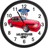 1991 Ford Mustang GT 5.0 Wall Clock - New - Classic Muscle Car