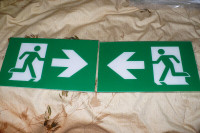 Exit Sign Green Running Man 12" x 7.25" Flexible Plastic Insert
