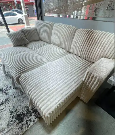 Sofa Pull Out Bed Cream Corduroy Material , View more