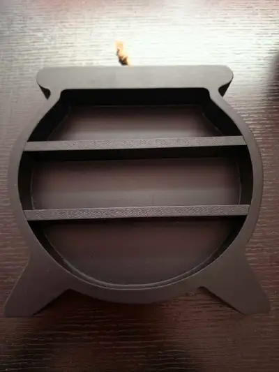 Black Witch Cauldron Wooden Shelf, View more