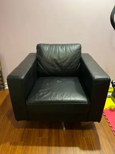 Black Leather Swivel Chair, View more