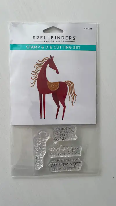Spellbinders SDS-22 Good Fortune Horse Clear Stamp & Die Set, View more