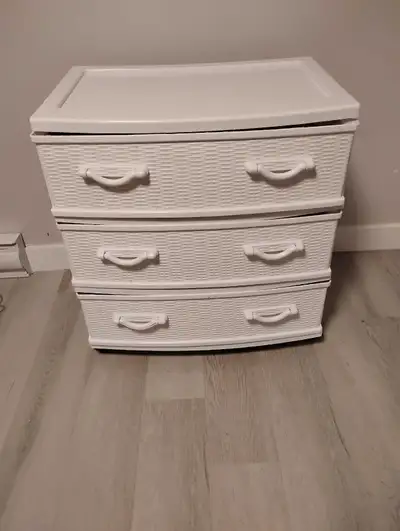 WHITE 3 DRAWER on wheels STORAGE SHELF , View more
