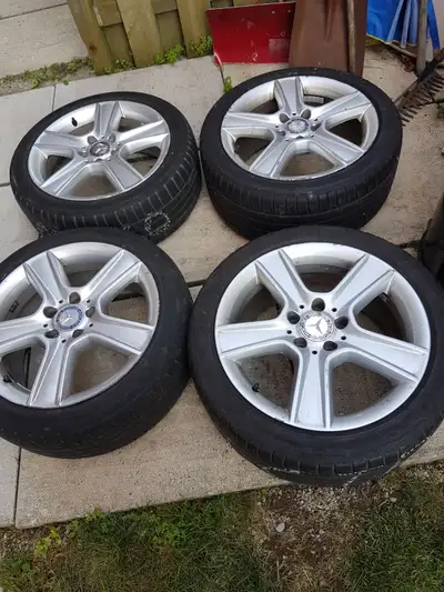 4 Mercedes original factory alloy 17" rims purchased from Mercedes dealership. $1000.