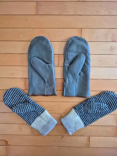 Like NEW 1951 Korean War Era Army Winter Mittens Leather Gloves, View more