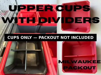 Milwaukee Packout Upper Nesting Cups with Adaptable Dividers, View more