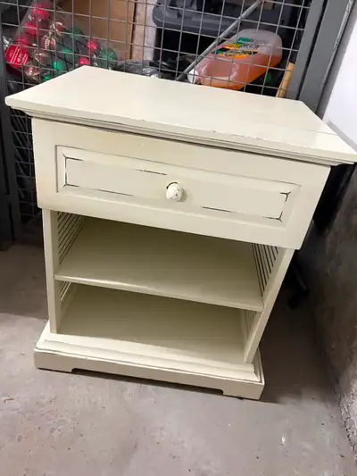 DISTRESSED WOOD BEDSIDE TABLE, View more