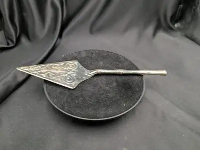 Vintage Brama Silver Plated Cake Server with Bamboo Style Handle, View more