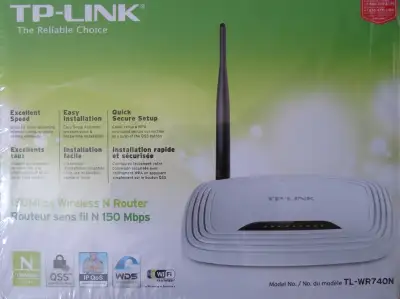 TP-LINK TL-WR740N Wireless N150 Home Router, 150Mpbs, IP QoS, WP, View more