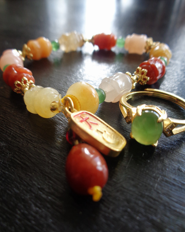 Richly Coloured Bracelet & Ring Set w. Good Luck Charm in Jewellery & Watches in Victoria
