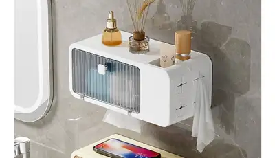 Wall Mount Tissue Box - White, View more