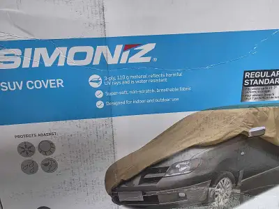 Simoniz Polypropylene 3 Layer Water Resistant SUV Car Cover w/UV Protection Regular standard fits ve...