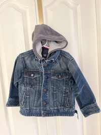 4T thick hooded jean jacket