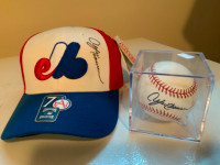 Andre Dawson Autographed Ball and Hat, Montreal Expos