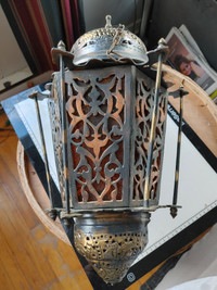 Lampe égyptienne laiton Egyptian Brass Lamp 18 po./in.