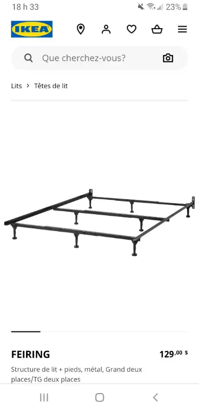 Base de lit ajustable sois queen où king Complètement Neuf Dimensions du produit Longueur : 79 7/8"...