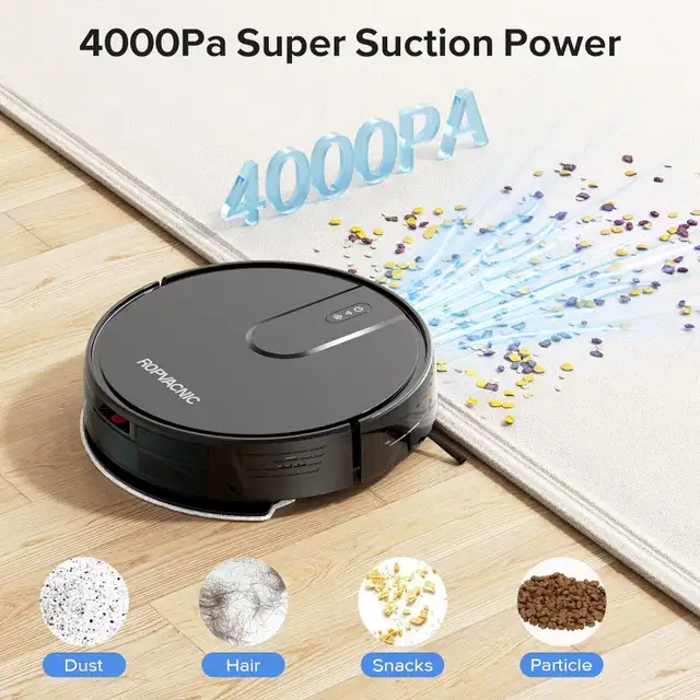 Robot Vacuum and Mop Combo with 4000Pa Suction in Vacuums in Markham / York Region - Image 4