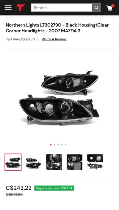 Enhance your Mazda 3 (models 2004-2009) with these Northern Lights LT30279 headlights featuring a sl...