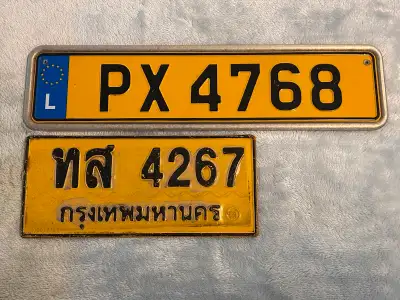 license plates pack - Luxembourg (with frame) & Thailand , View more