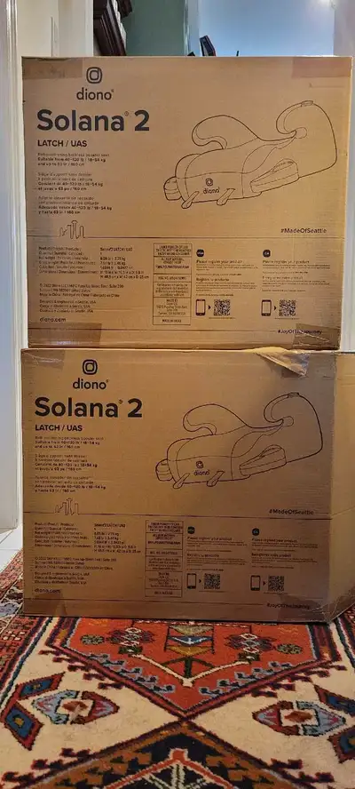 Two NEW In Box Diono Solana 2 Latch Booster Seat, View more