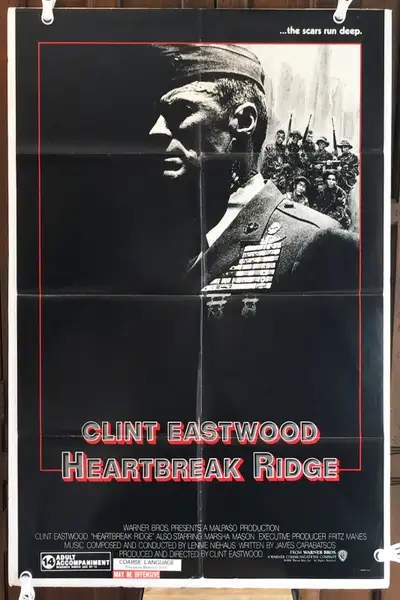 Heartbreak Ridge (1986) Clint Eastwood Original Movie Poster 27x41 One Sheet Check out my other Orig...