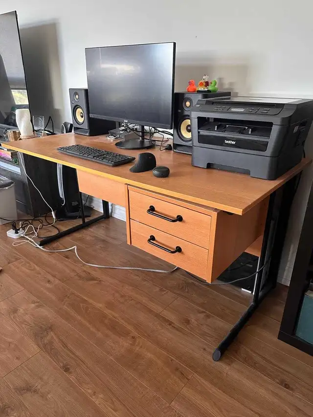 Wooden Computer Desk with Two Drawers in Desks in City of Toronto - Image 3