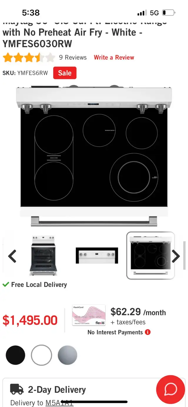   New Maytag 30" 5.3 Cu. Ft. Electric Range with No Preheat 62864365349251124
