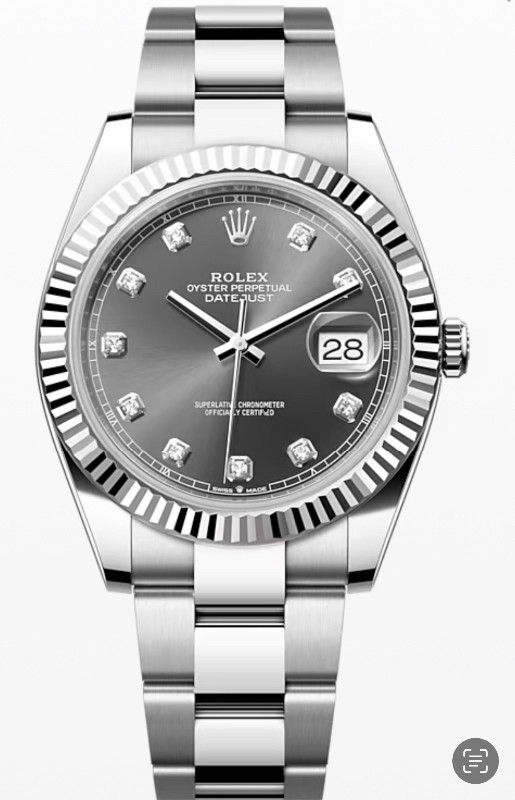 ROLEX- DATEJUST II Rhodium diamond dial 41 mm, fluted gold bezel in Jewellery & Watches in City of Toronto