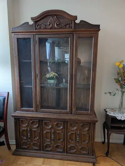 Vintage Wooden China Cabinet, View more