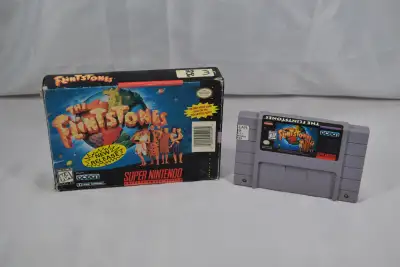 The Flintstones - SNES Super Nintendo - Box and Cartridge, View more