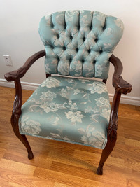 Colonial reupholstered antique chair