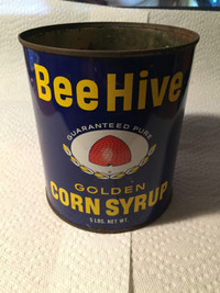 Vintage Bee Hive Corn Syrup Tin - 5 Lb. Size