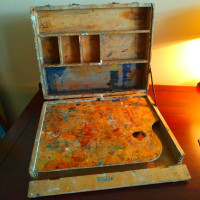 Vintage Grumbacher Dovetail Palette / Paint Case