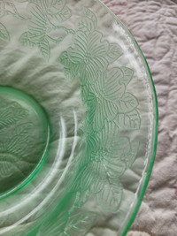 PINK AND GREEN DEPRESSION GLASS 
