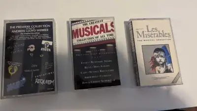 Get ready to rewind and relive the magic of musical theatre with these three classic cassette tapes!...