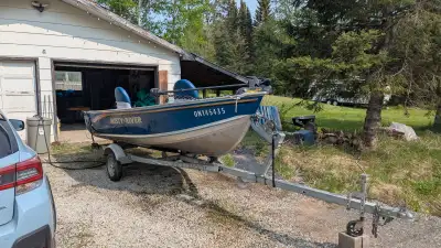 14.5 Foot Misty River Strike 1400 Deep and Wide 2 Pedestal Seats room for Portable Seat between 25 h...
