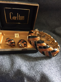 Beautiful Vintage CARLTON bracelet & earring set- MIDLAND