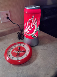 Coca Cola electric light & battery operated wall clock.