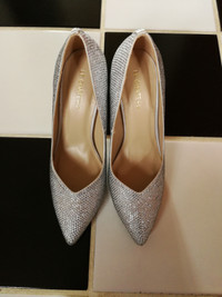 a pair silver wedding/party shoes for sale